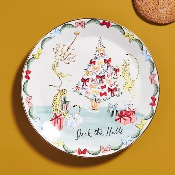 Anthropologie Susannah Garrod 'Tis The Season Dessert Plate - Picture 1 of 2